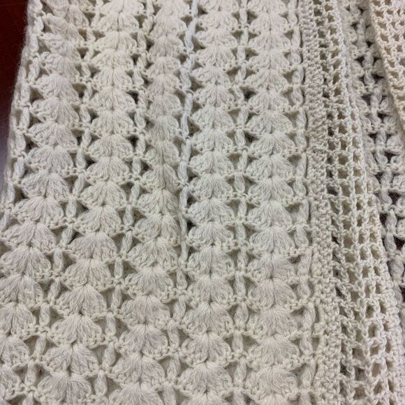 Vintage Cream Hand Knit Vest sz M - Picture 2 of 3